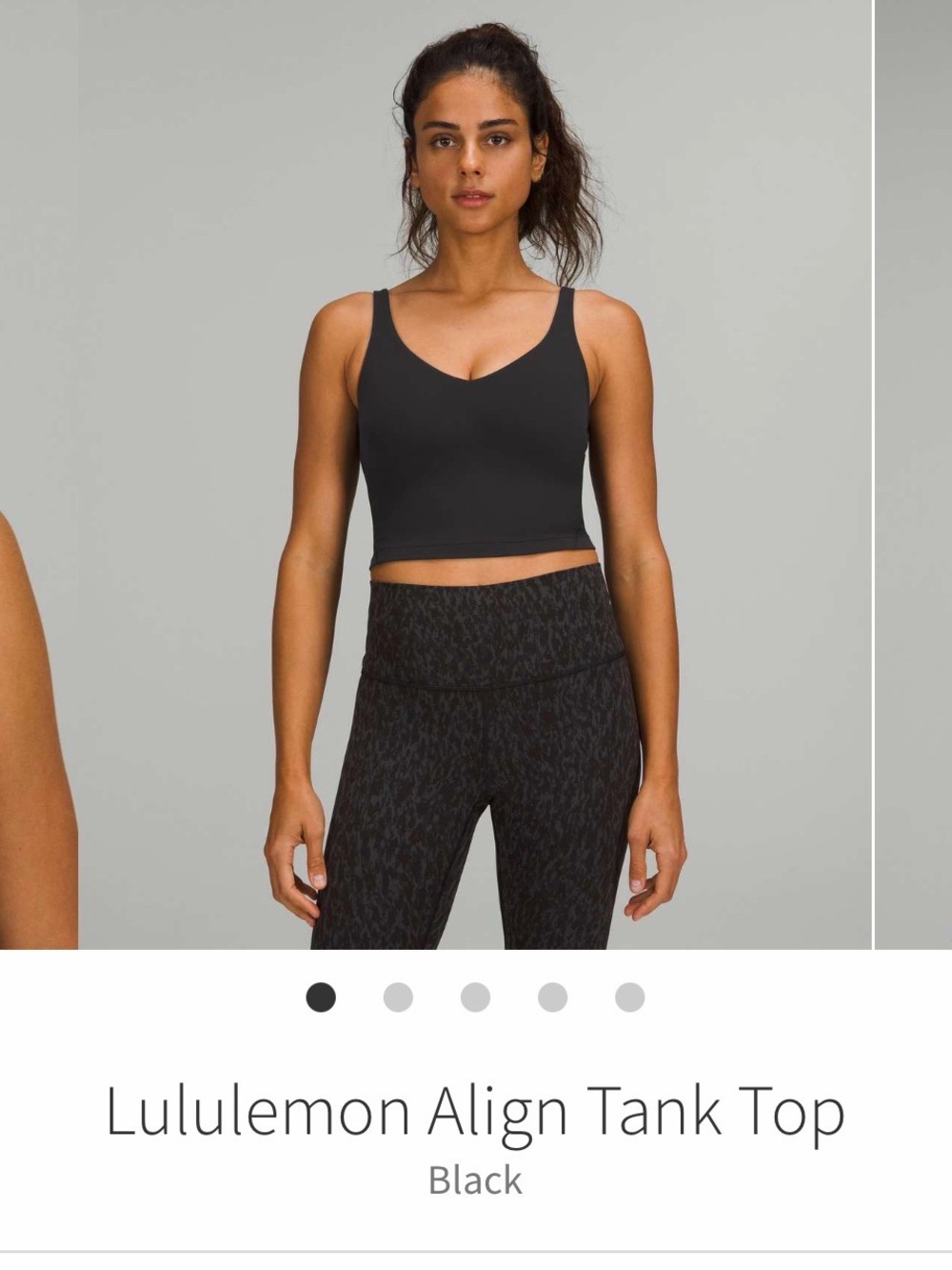 lululemon athletica Black Cropped Align Tank
